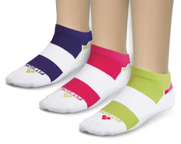 White bamboo socks-FitSok Jewel Pop CX-3 Non-Cushion - Low Cut (3-Pack) (Clearance)