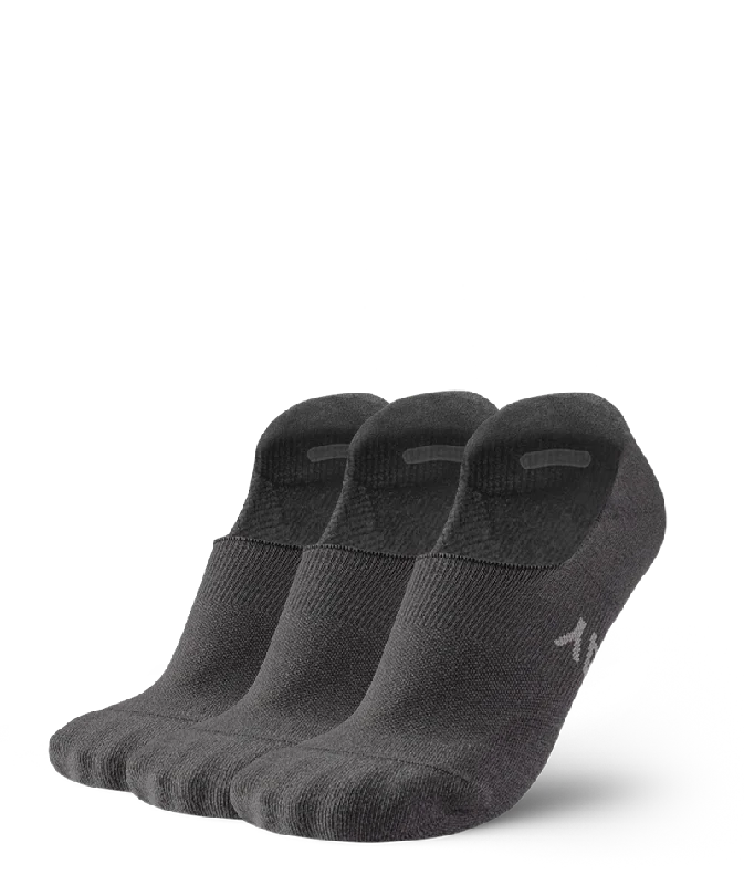 Purple fleece socks-Flagship No Show Socks Grey 3-Pack