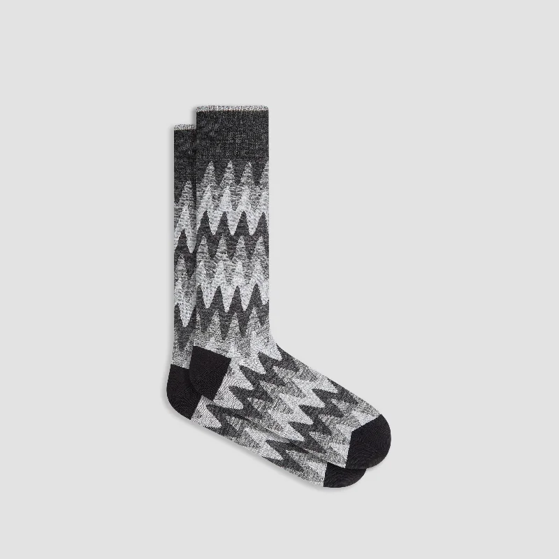 Soft wool socks-Flame Stripe Mid-Calf Socks