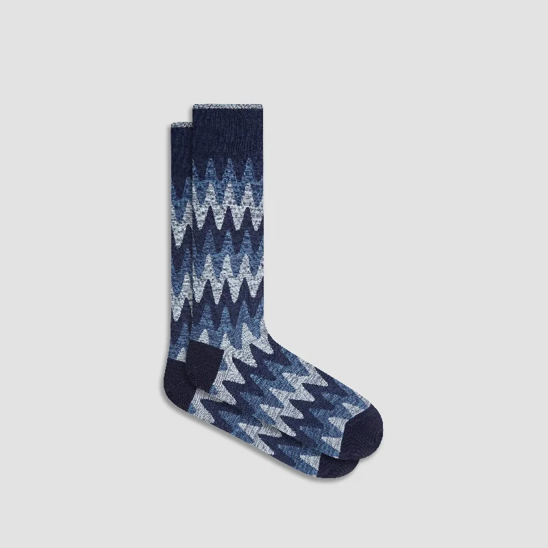 Socks with arch padding-Flame Stripe Mid-Calf Socks