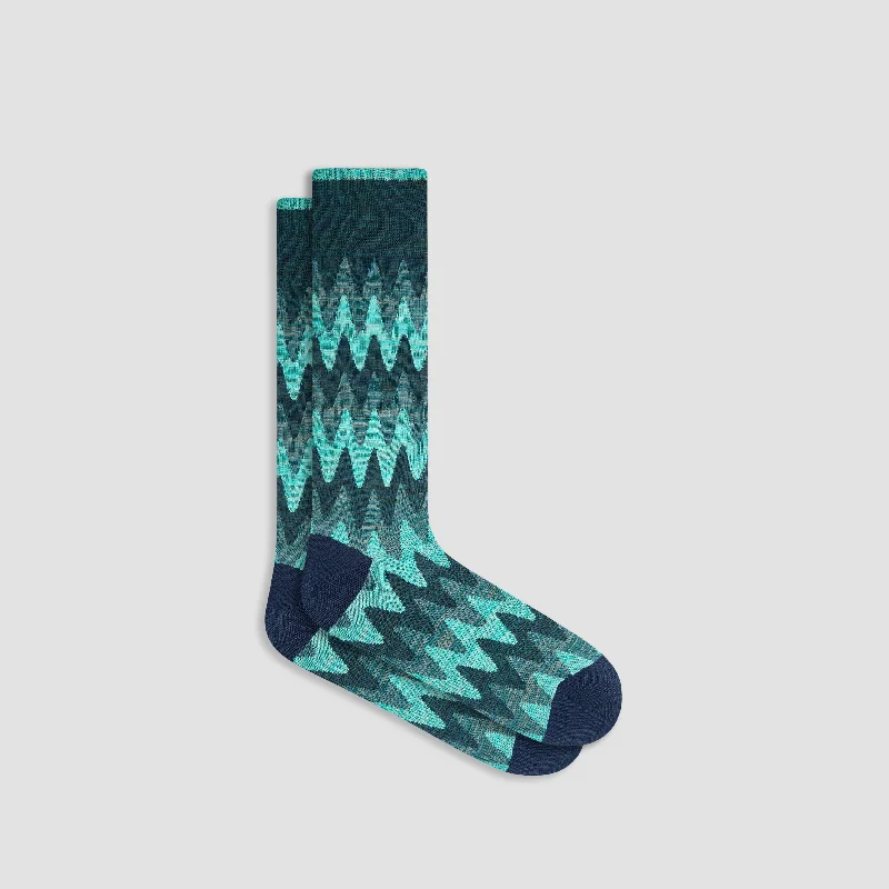 Socks with cotton cushion-Flame Stripe Mid-Calf Socks