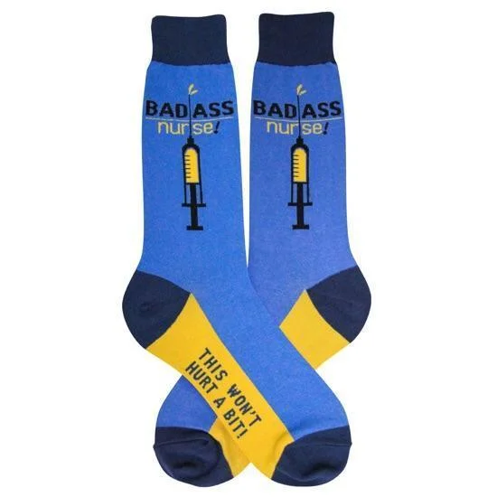 Socks with plain texture-Badass Nurse | Women's Crew