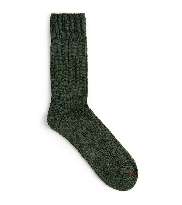 Ankle socks for casual outfits-Freight Wool Socks: Green