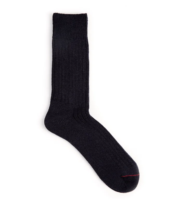 Winter silk socks-Freight Wool Socks: Navy