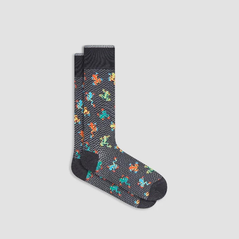 Lightweight bamboo socks-Frogs Mid-Calf Socks