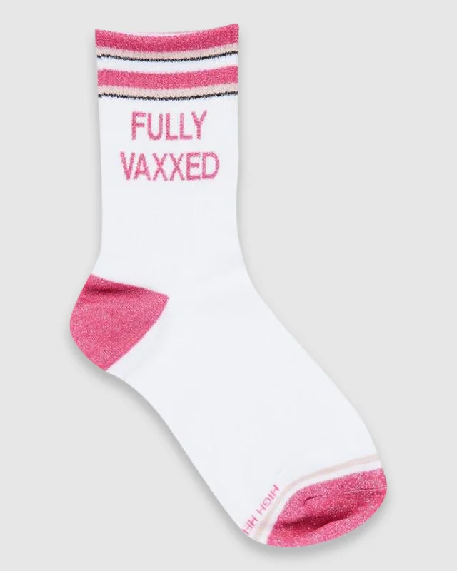 Socks with star patterns-Fully Vaxxed Cotton Sock - Pink