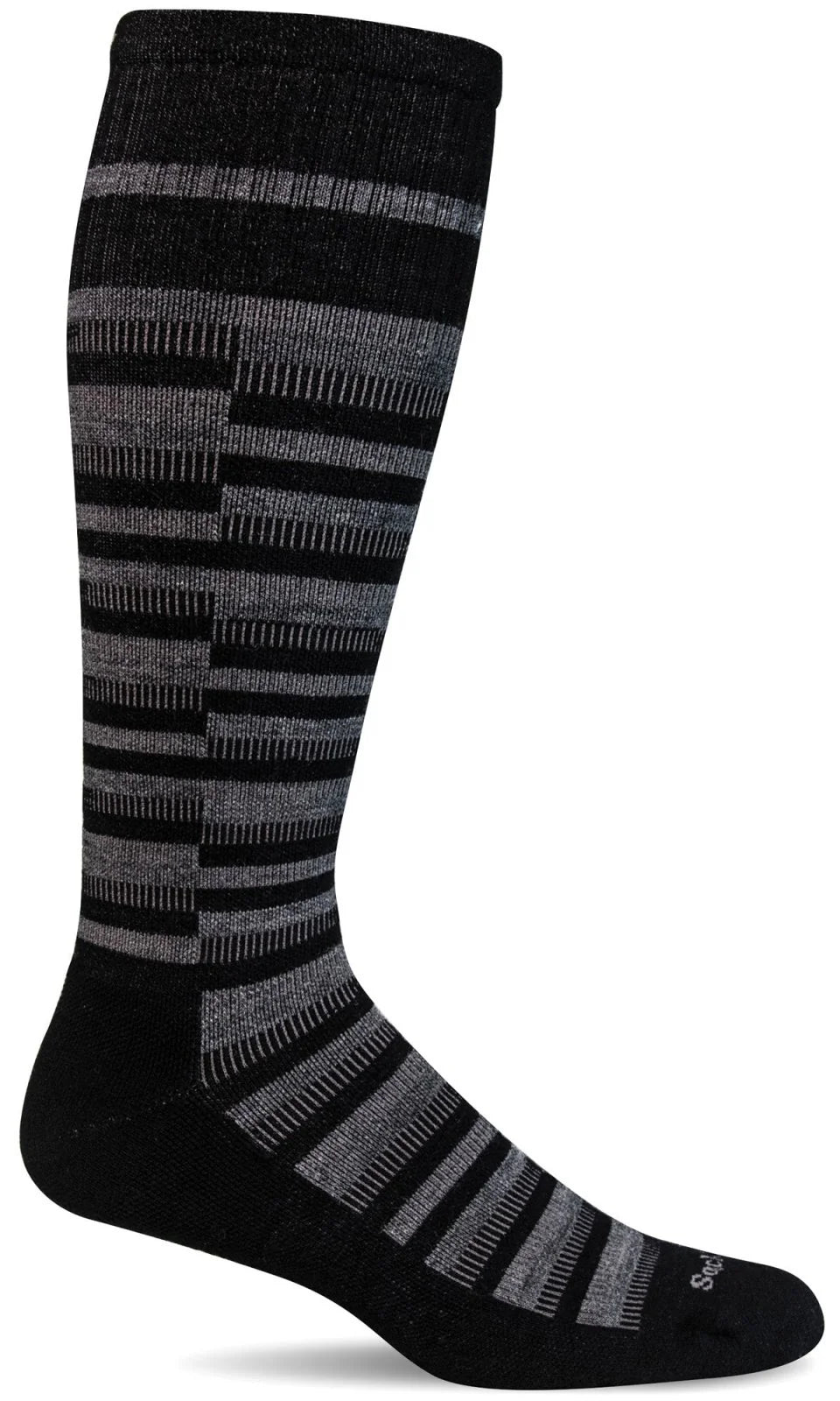 Non-slip socks with grip pads-Geo | Men's Moderate Compression Knee-High