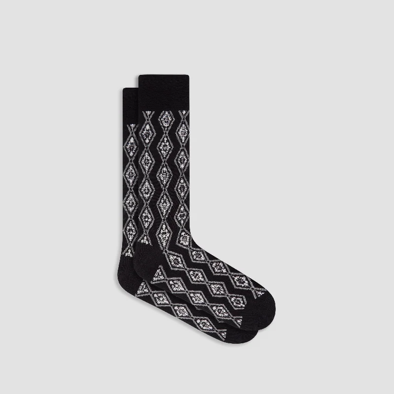 Winter fleece socks-Geometric Mid-Calf Socks