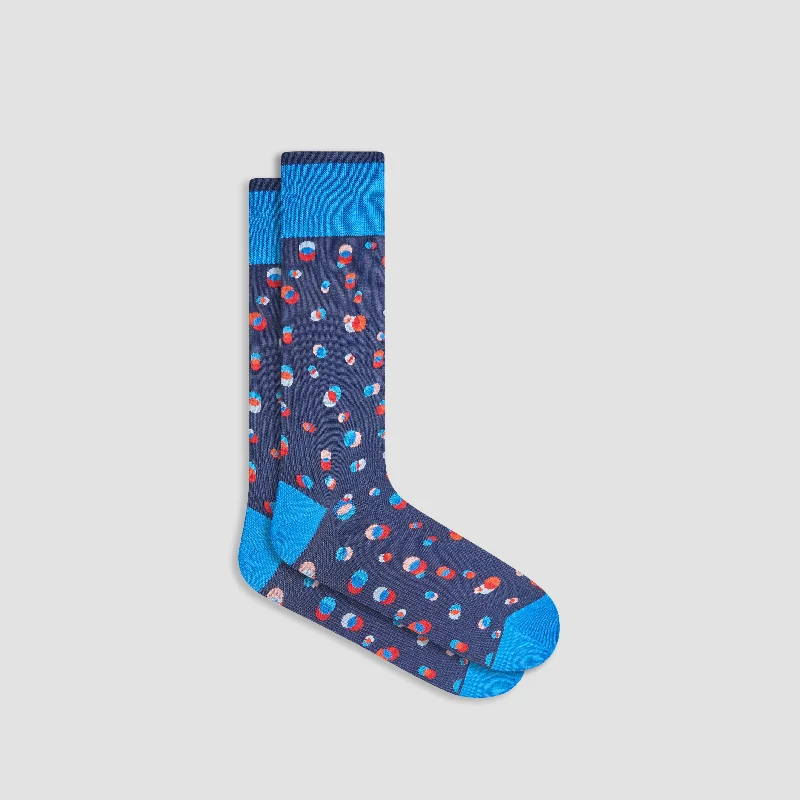 Designer silk socks-Geometric Mid-Calf Socks