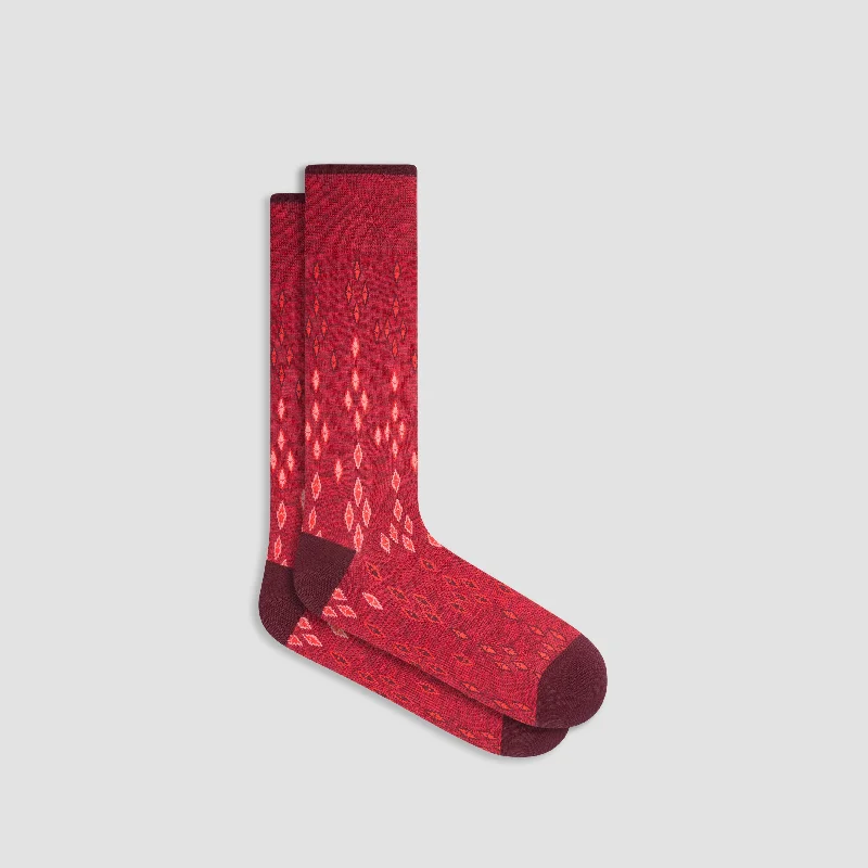 Socks with flower motifs-Geometric Mid-Calf Socks