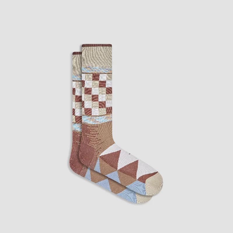 Spring bamboo socks-Geometric Mid-Calf Socks