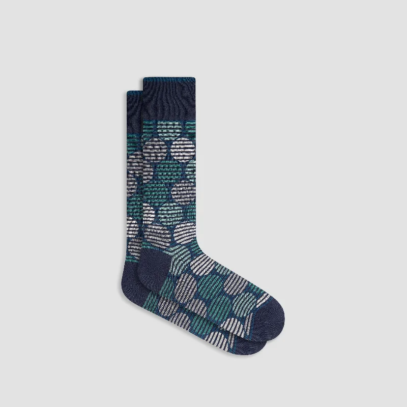 Solid bamboo socks-Geometric Mid-Calf Socks