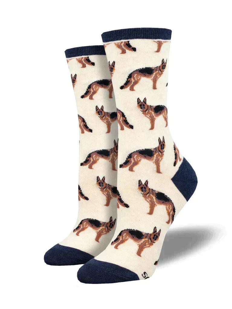 Textured knit socks for fall-German Shepherd | Women's Crew