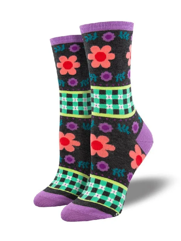 Socks with cotton blend-Gingham Style | Women's Crew