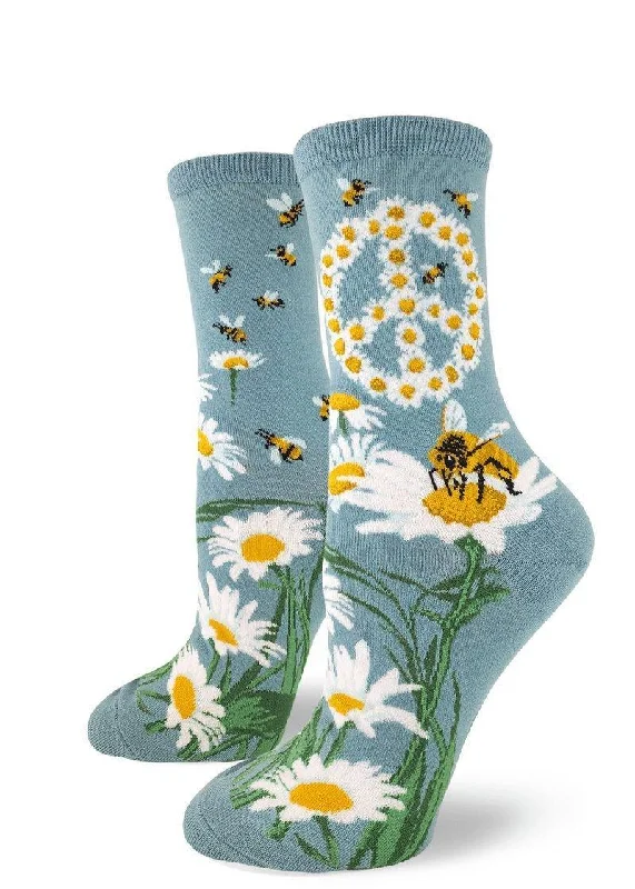 Compression socks with comfort-Give Bees a Chance | Women's Crew