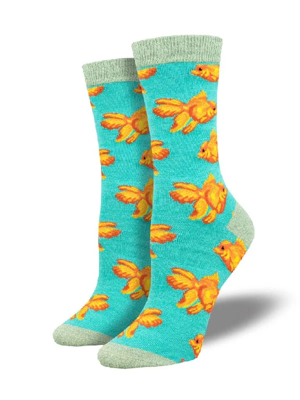 Breathable wool socks-Goldfish | Women's Bamboo Crew