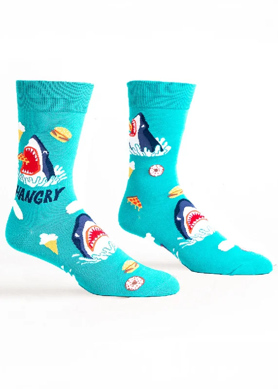 Summer wool socks-Hangry Shark Men's Socks