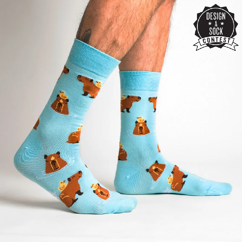 Black cashmere socks-HappyBara | Men's Crew