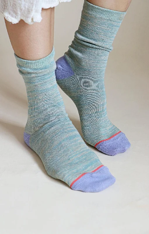 Yellow fleece socks-Heathered Organic Cotton | Women's Crew