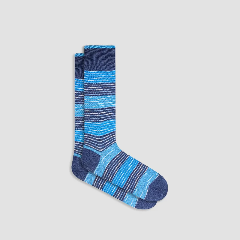 Soft thermal socks-Heather Striped Mid-Calf Socks