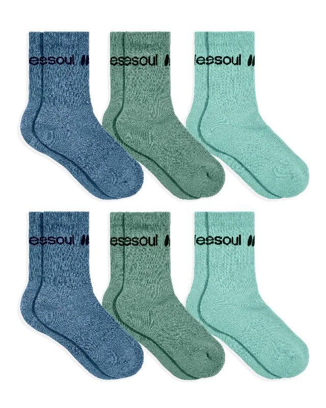 Moisture-wicking fleece socks-High 6 Pack Lilypad