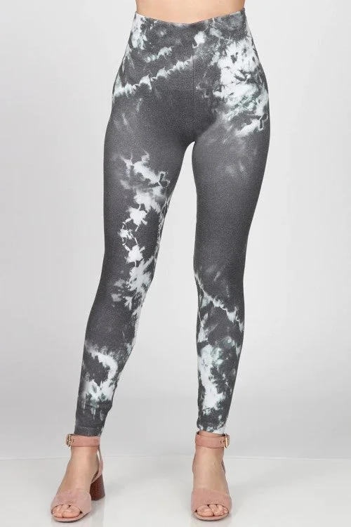 Striped knit socks-High Waisted Smoke Sublimation Leggings