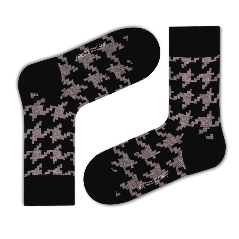 Purple crew socks-Houndstooth Women's Crew Socks (W)