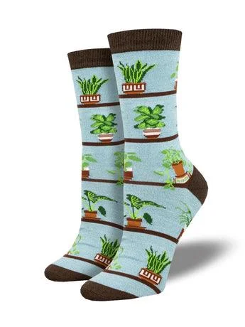 White wool socks-Houseplants | Women's Bamboo Crew