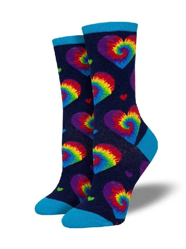 Solid knit socks-I Heart Tie Dye | Women's Crew