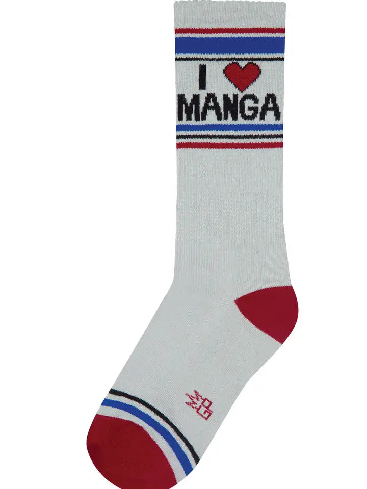 Socks with floral accents-I ❤️ Manga | Unisex Crew