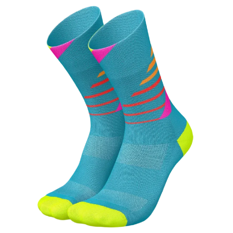 Eco-friendly wool socks-Incylence - Running Ladders Long Sock - Blue Pink