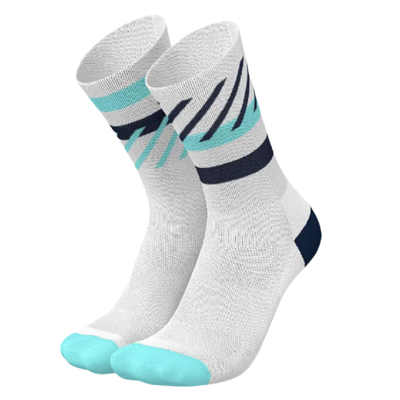 Socks with silk blend-Incylence - Running Disrupts Long Sock - Navy Blue Mint