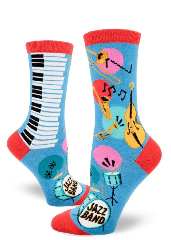 Striped wool socks-Jazz Band | Women's Crew