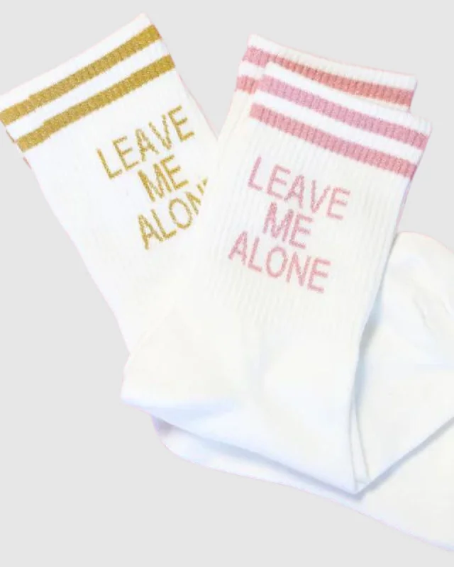 Brown knit socks-Leave Me Alone Sock - Pink