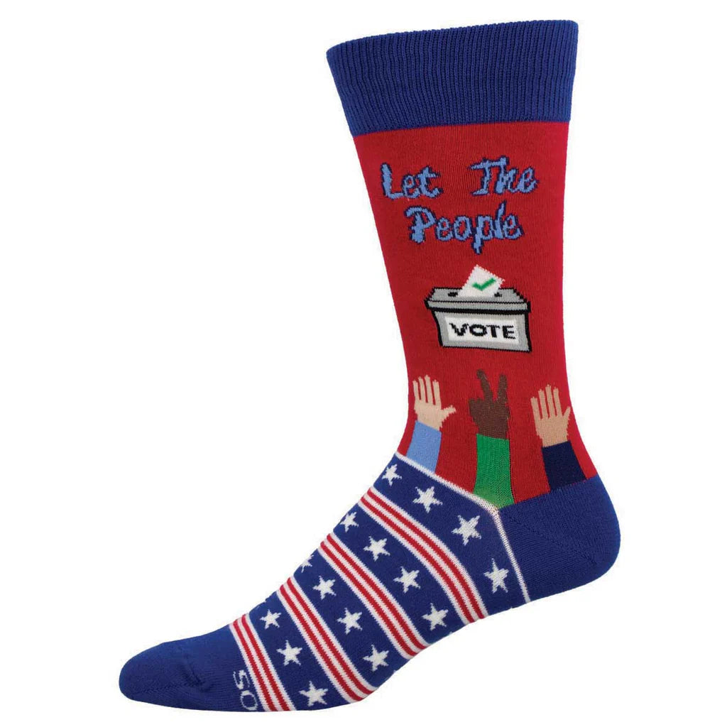 Pink knit socks-Let the People Vote | Men's Crew