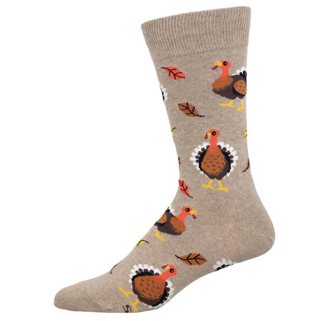 Socks with floral weave-Let's Talk Turkey | Men's Crew