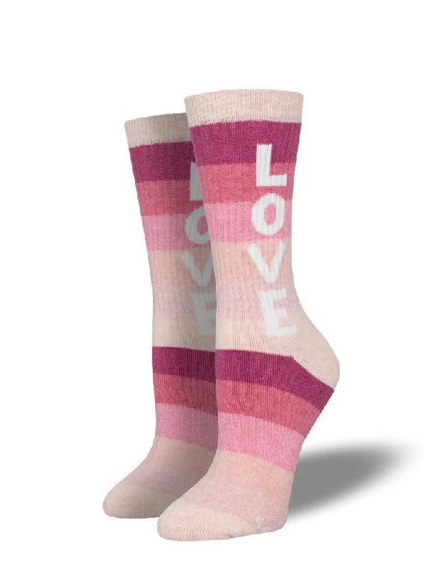 Black knit socks-Love | Ribbed Athletic Women's Crew