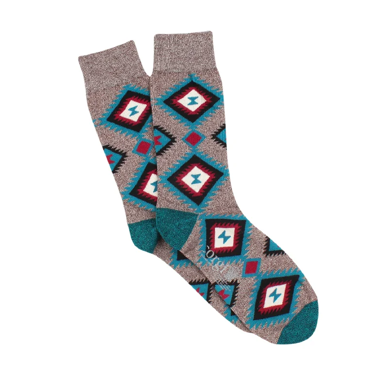 Solid fleece socks-Men's Aztec Marl Cotton Socks