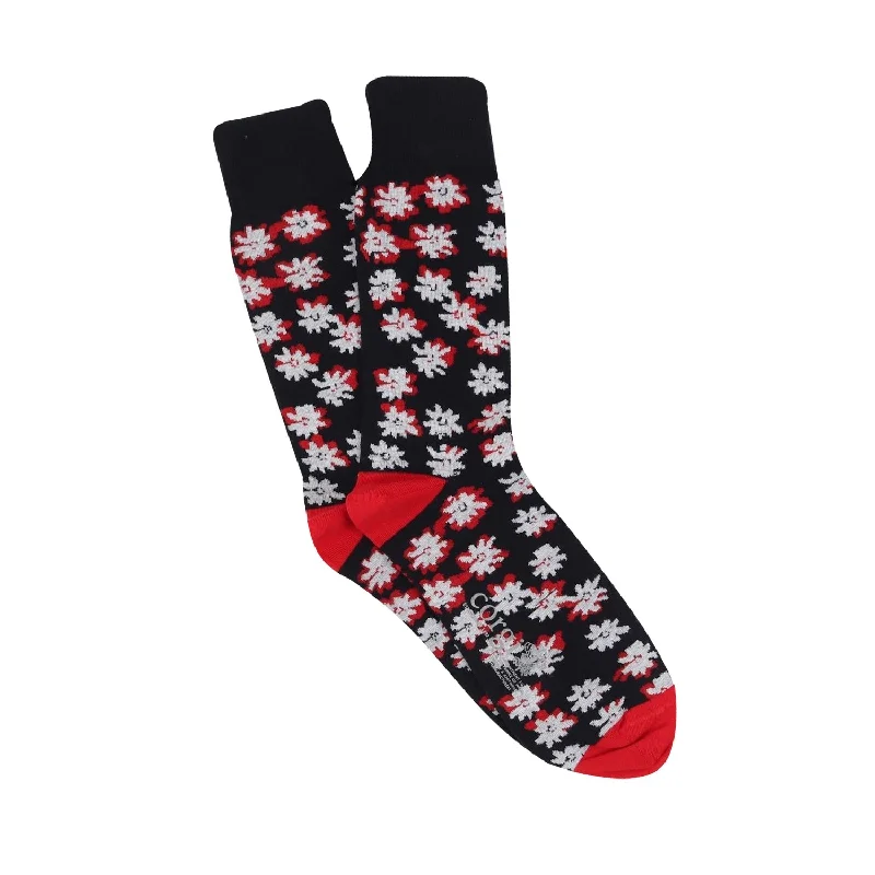 Striped cotton socks-Men's Floral Cotton Socks