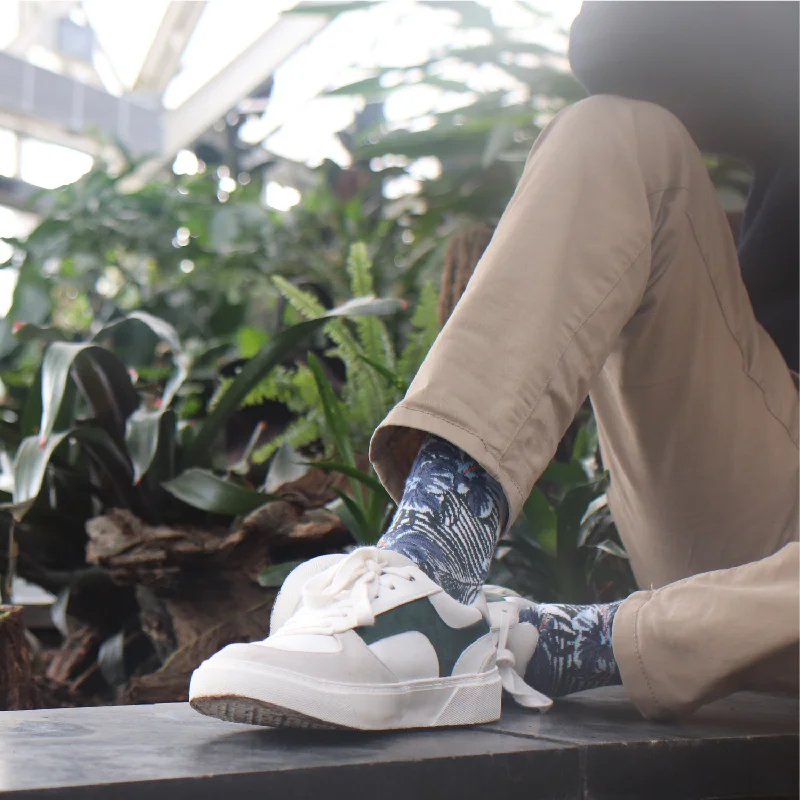 Socks with snow motifs-Men's Hibiscus Floral Cotton Socks