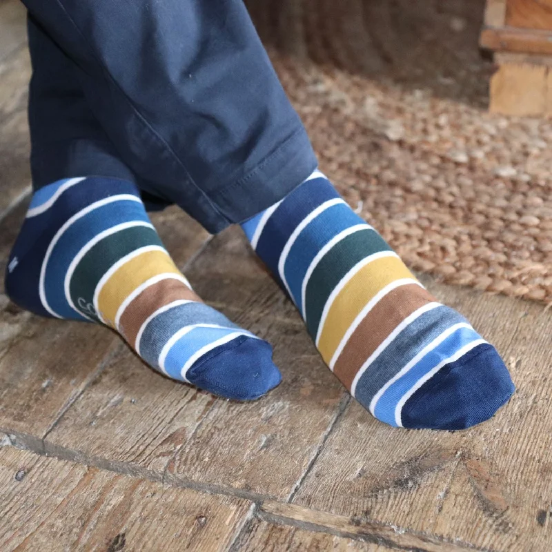 Polka dot wool socks-Men's Pantone Stripe Cotton Socks