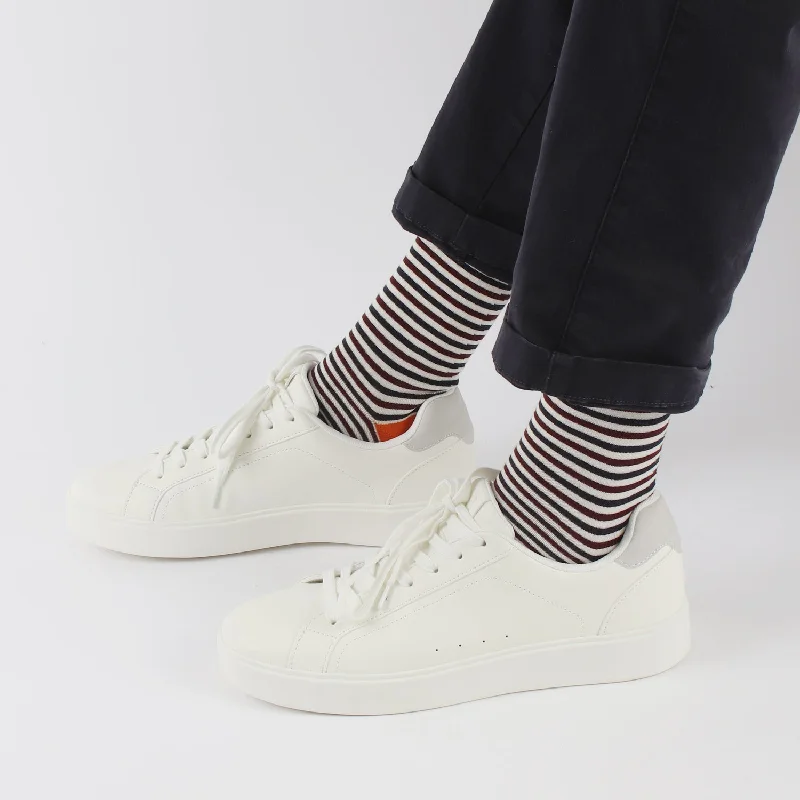 Socks with cotton weave-Men's Striped Cotton Socks