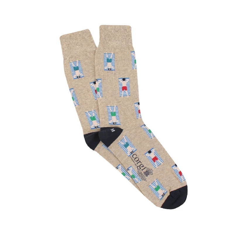 Socks with stripe details-Men's Sun Bathers Cotton Socks