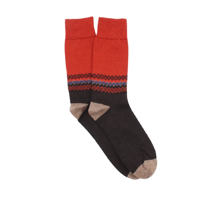 Socks with floral prints-Men's Vintage Ski Wool Socks