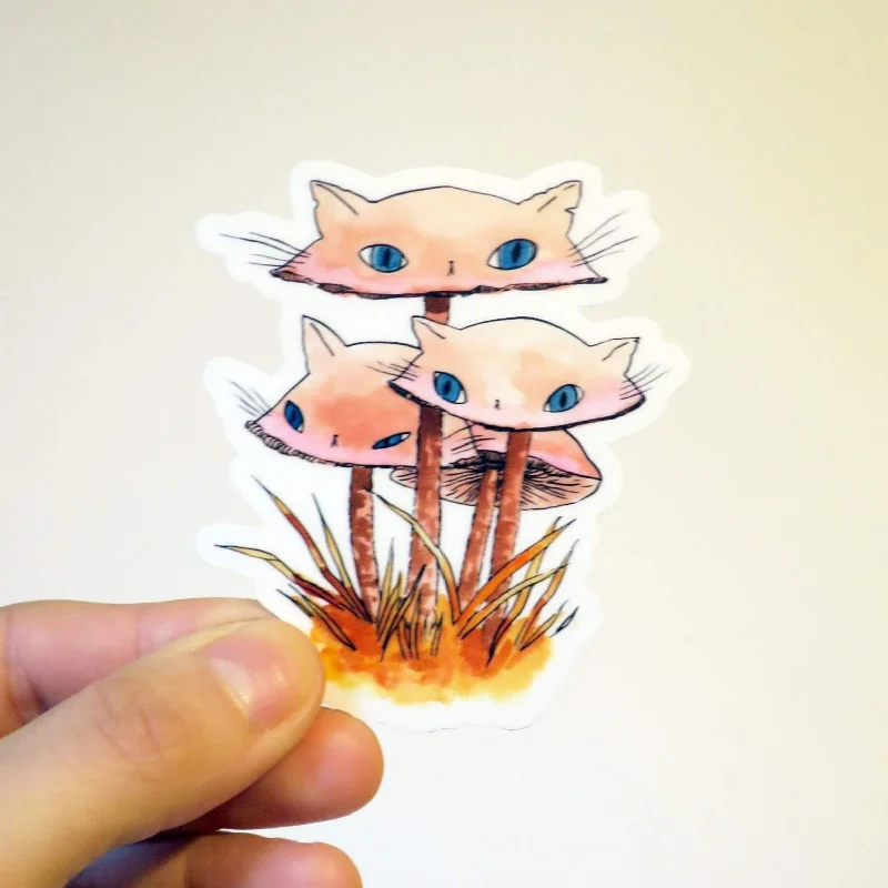 Spring knit socks-Meowshroom "Pinkies" | Vinyl Sticker