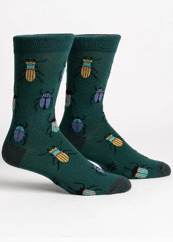 Designer wool socks-Metallic Beetles Men's Socks