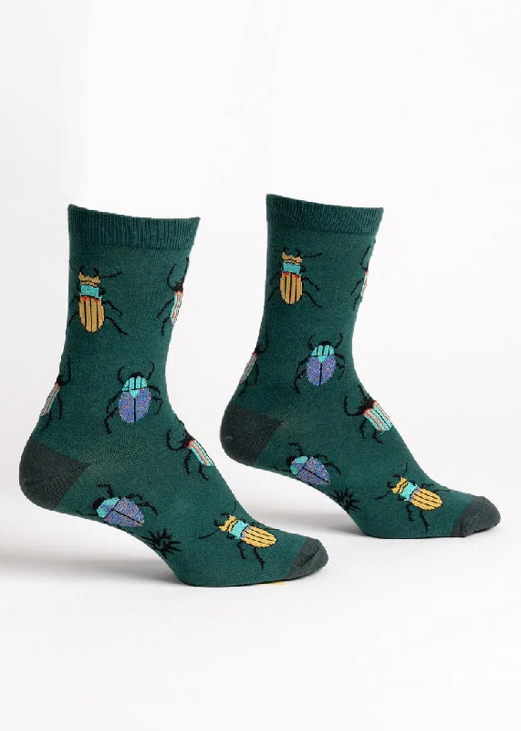 Spring bamboo socks-Metallic Beetles Women's Socks