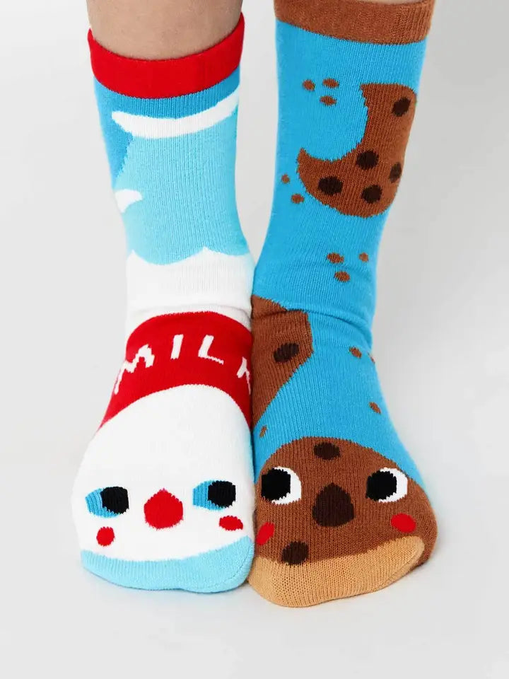 Fall knit socks-Milk and Cookies | Teen and Adult Socks | Mismatched Cute Crazy Fun Socks