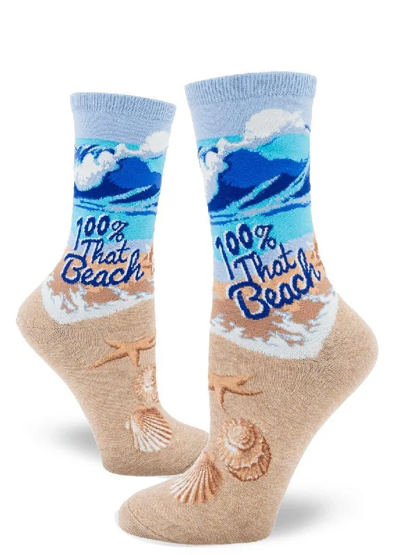 Socks with animal faces-100% That Beach | Women's Crew