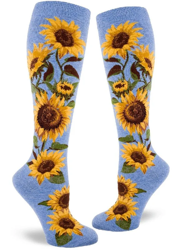 Non-slip socks with padding-Sunflower | Women's Knee-High